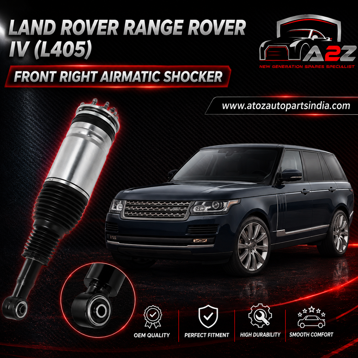 Front Right Air Suspension Shock Absorber Strut LR052773 LR038800 LR087093  LR056924 Compatible With LAND ROVER RANGE ROVER IV (L405)