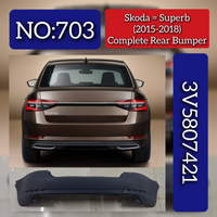 Complete Rear Bumper 3V5807421 Compatible With Skoda Superb (2015-2018) Tag No.703