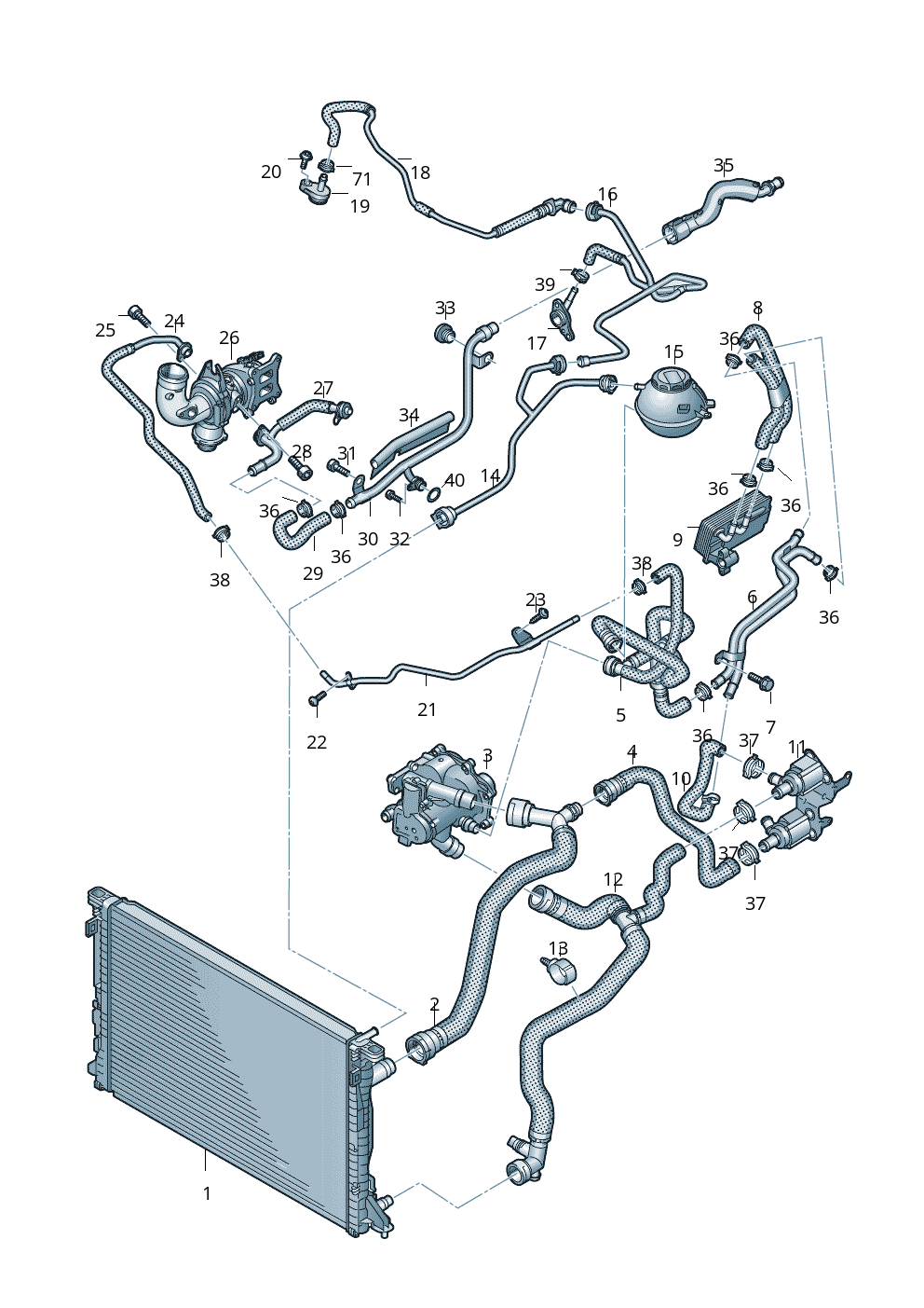 Coolant Hose Pipe 80A121081S For AUDI Q5 Tag-H-221