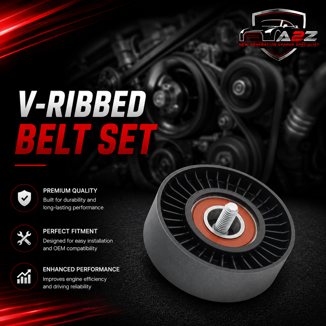 V-ribbed Belt Set 31401193 & 30677215 & 30757007 & 30777696 & 31401286 & 6G9N8620BB Compatible With VOLVO XC90