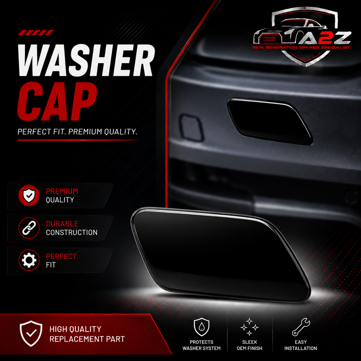 Washer Cap Left 51117405595 & Right 51117405596 Compatible With BMW 7 SERIES (G12) (2016-2019) Tag No.587