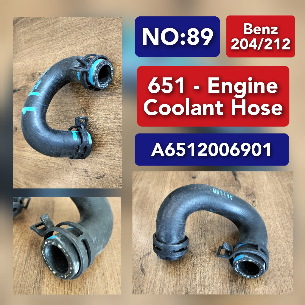 Coolant Hose Pipe 6512000882 6512001482 6512006901 A6512001482 A6512006901 A6512006901 For MERCEDES-BENZ A-CLASS W176 & B-CLASS W246, GLA-CLASS X156, C-CLASS W204 W205, E-CLASS  W212  Tag-H-89