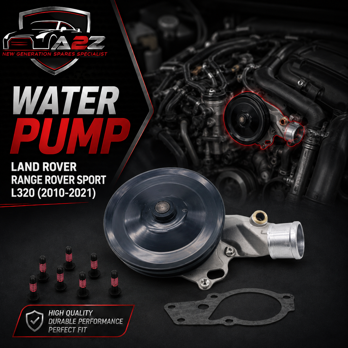 Water Pump LR010801 LR029412 LR033993 LR049369 LR055239 LR065486 LR068999 Compatible With LAND ROVER RANGE ROVER SPORT I L320 Tag-W-10