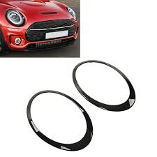 Headlight Chrome Bezel Ring Trim Left 51138739497 & Right 51138739498 Compatible With MINI F54 (Glossy Black 2019-2022)