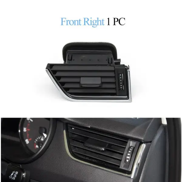 Black Ac Vent Grille Assembly Center 5E0820951 & Right  & Left & Rear 5ED819203 Compatible With Skoda Octavia (New Model)