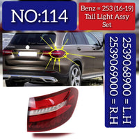 Tail Light Rear Lamp Compatible With MERCEDES BENZ GLC X253 (2016-2019) Tail Light Rear Lamp Left 2539068900 A2539068900 & Right 2539069000 A2539069000 Tag No.114