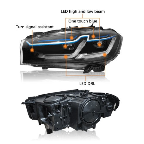 Complete Headlight Assy Set (Upgrade To Xenon) Plug And Play No Need To Change Bumper Compatible With BMW F15 (2014-18) Tag No.5