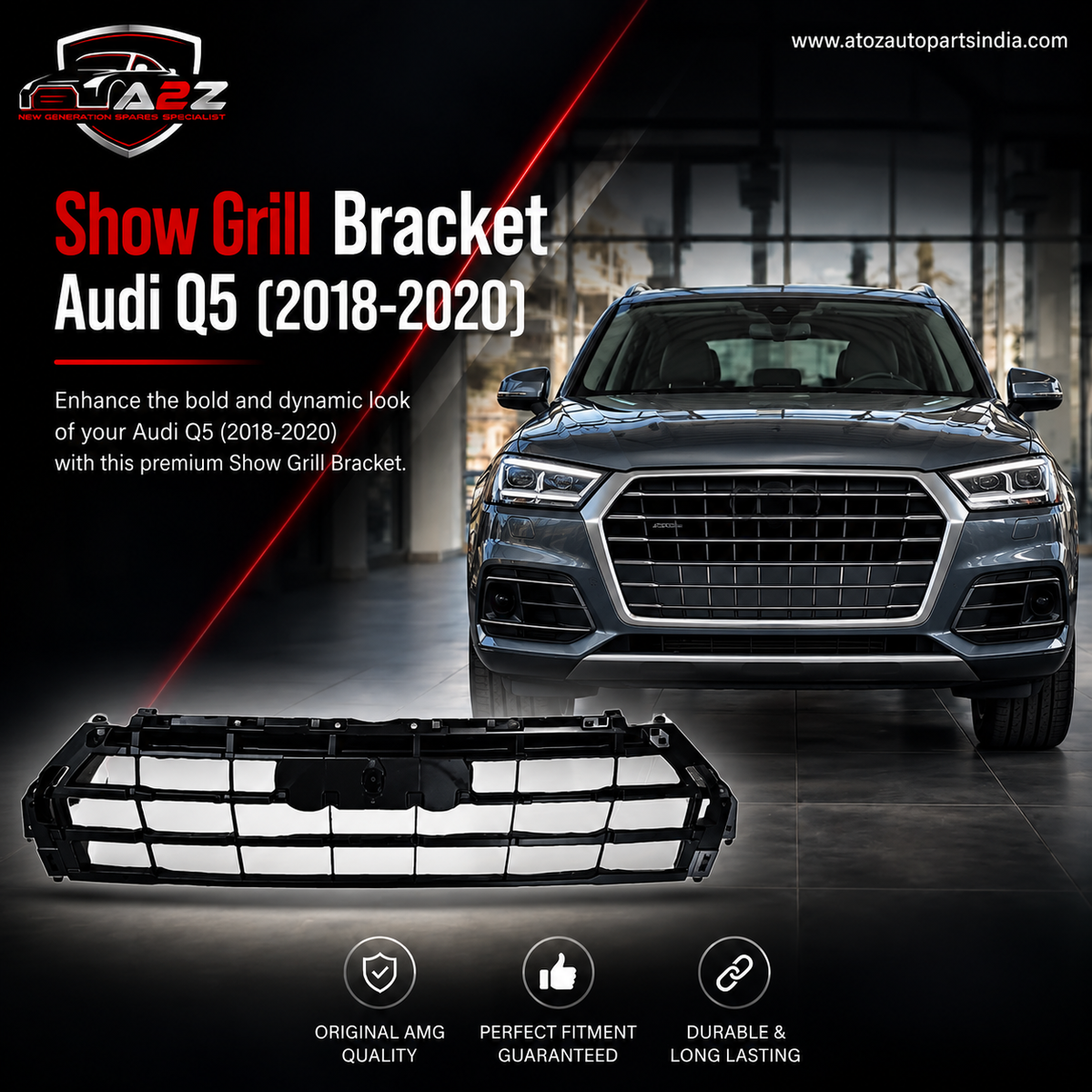 Show Grill Bracket 80D853692 Compatible With Audi Q5 (2018-2020) Tag No.171