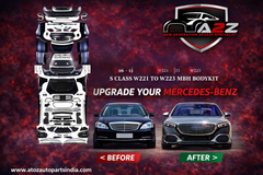 A To Z Compatible With Mercedes Benz S Class W221 (2006-2014) Upgrade Facelift Convert To W223 2024 Lci Maybach Bumper Body Kit Hood Fender Skirts Headlight Taillight Glass With Door 1:1 CC-8553-10 (Shipping Cost Not Included In Price)