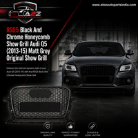 RSQ5 Black And Chrome Honeycomb Show Grill Compatible With Audi = Q5 (2013-15) Tag No.150