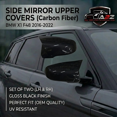 Side Mirror upper cover (Side Mirror cover) Carbon Fiber Horn Model Left 51167386567 &  Right 51167386568 Compatible With BMW X1 F48 2016-2022 TAG-SMC-68