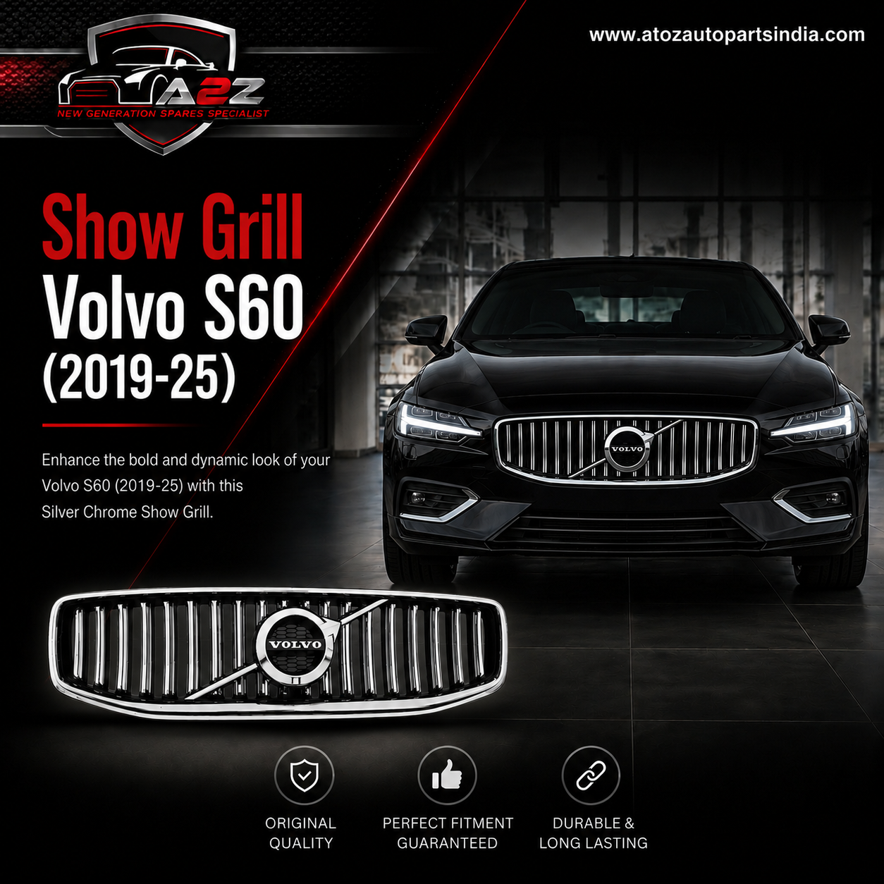 Show Grill 32132217 Compatible With Volvo S60 (2019-25)