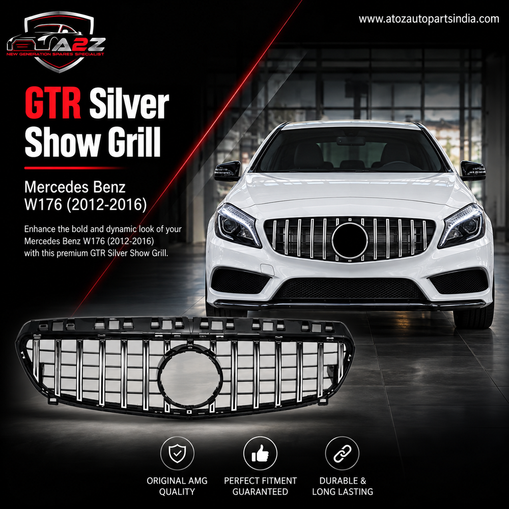 GTR Silver Show Grill  Compatible With  Mercedes  Benz A-Class W176 (2012-2016) Tag 23