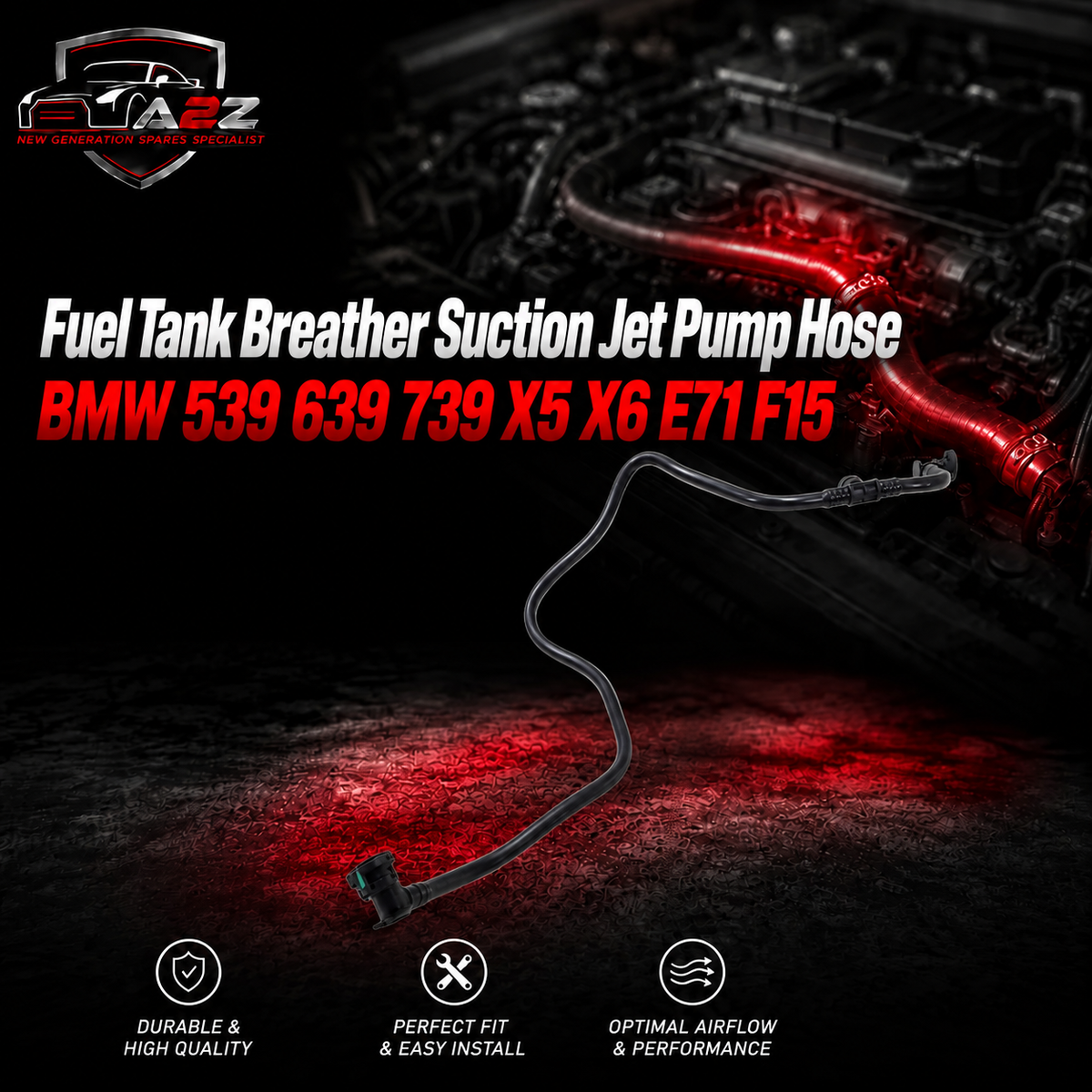 Fuel Tank Breather Suction Jet Pump Hose 13904601575 13907595191 Compatible With BMW 539 639 739 X5 X6 E71 F15