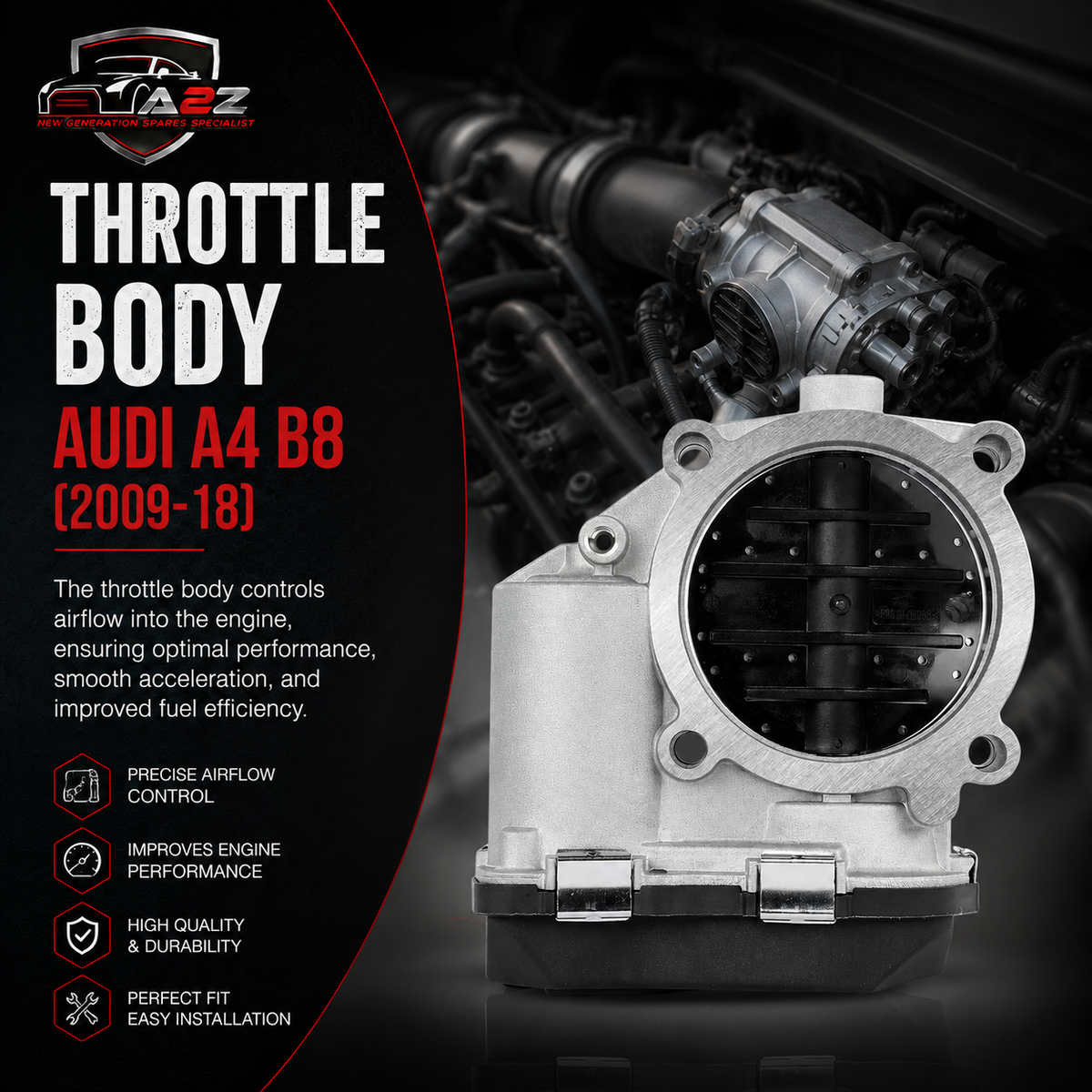 Throttle Body 06E133062C 06E133062G 06E133062H Compatible With AUDI A4 B8,A5,A6 C6,A7,A8 D3/D4,Q5,Q7 4L 2010-2015