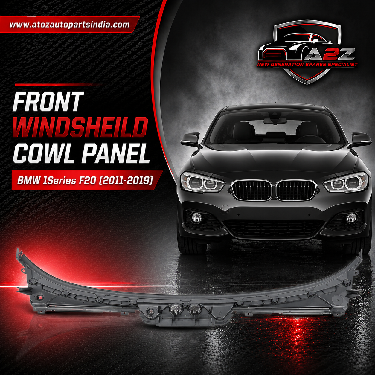 Front Windsheild Cowl Panel 51717240672 Compatible With BMW 1Series F20 (2011-2019)
