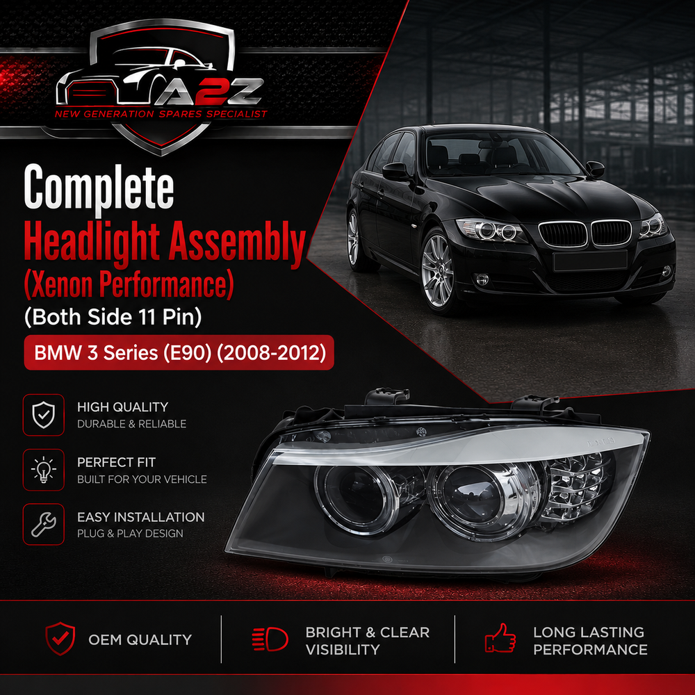 Complete Headlight Assembly (Xenon Performance) Left 63117240247 & Right 63117240248 (Both Side 11 Pin) Compatible With BMW 3 Series (E90) (2008-2012) Tag No.83