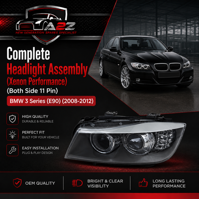 Complete Headlight Assembly (Xenon Performance) Left 63117240247 & Right 63117240248 (Both Side 11 Pin) Compatible With BMW 3 Series (E90) (2008-2012) Tag No.83