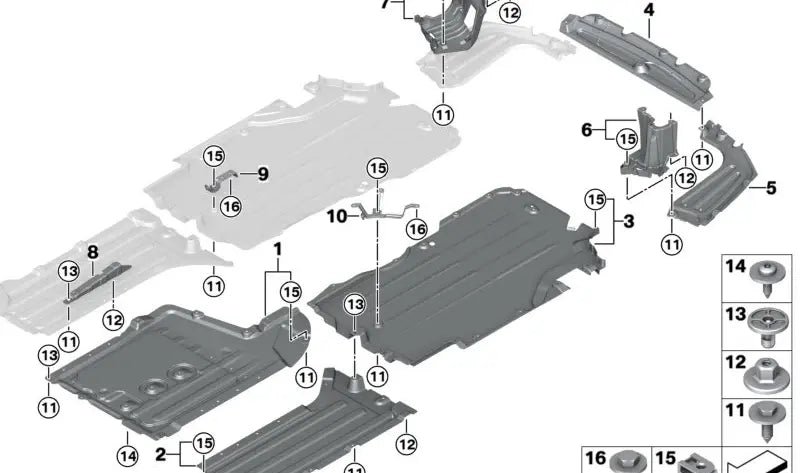 Rear Left Underbody penal 51128091979 Compatible With BMW For X5 X6 G05 G06 (2019)