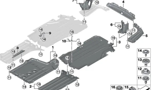 Rear Left Underbody penal 51128091979 Compatible With BMW For X5 X6 G05 G06 (2019)
