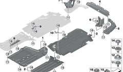 Rear Left Underbody penal 51128091979 Compatible With BMW For X5 X6 G05 G06 (2019)