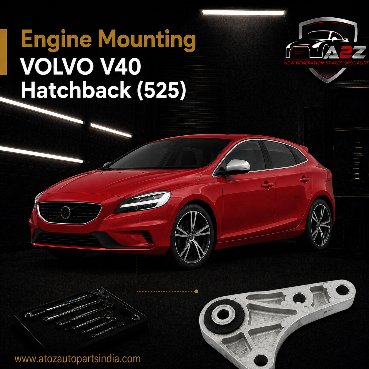 Engine Mounting 31277076 Compatible With VOLVO V40 Hatchback (525)