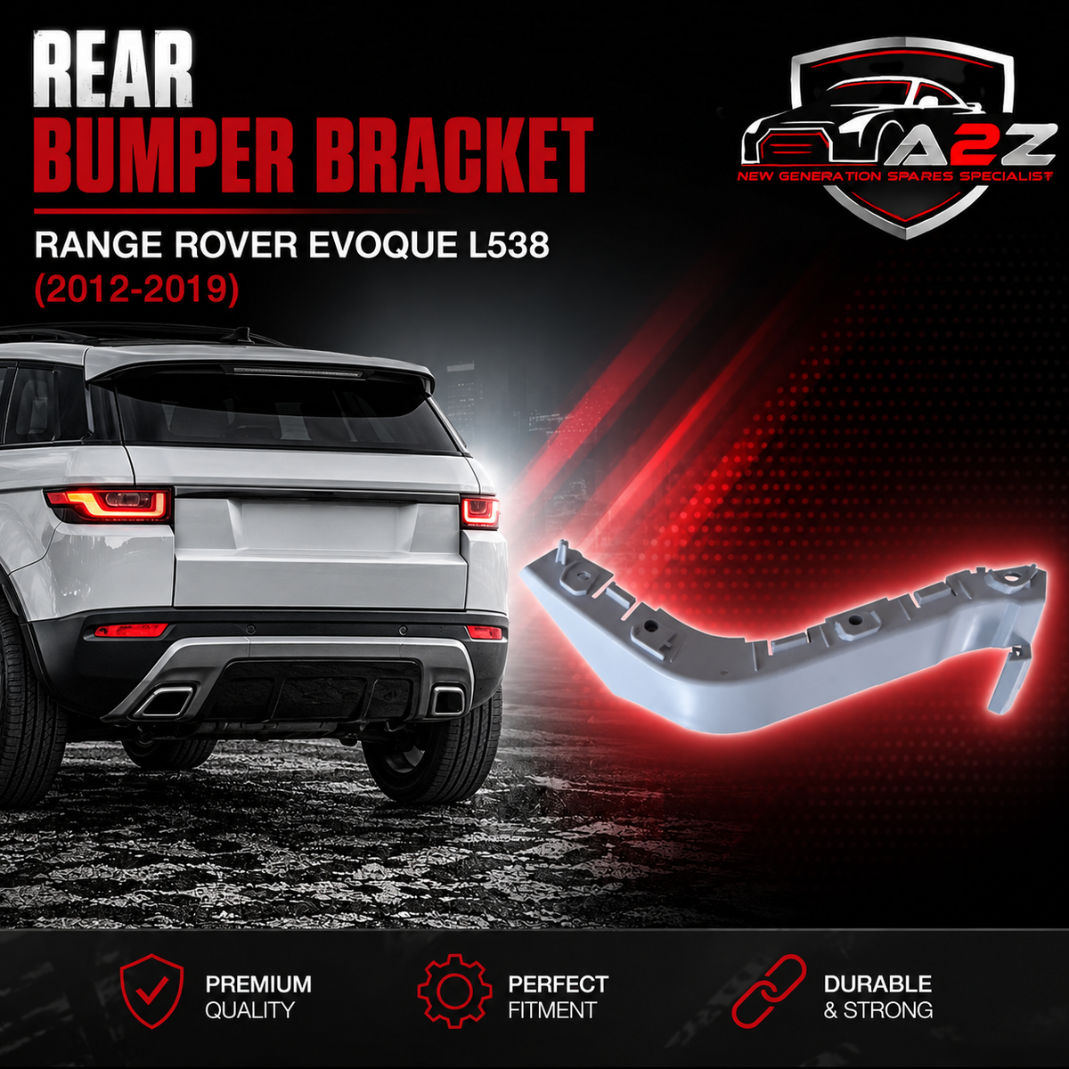 Rear Bumper Bracket Right LR035104 & Left LR035105 Compatible With Land Rover Range Rover Evoque - L538 (2012-2019) Tag No.3152