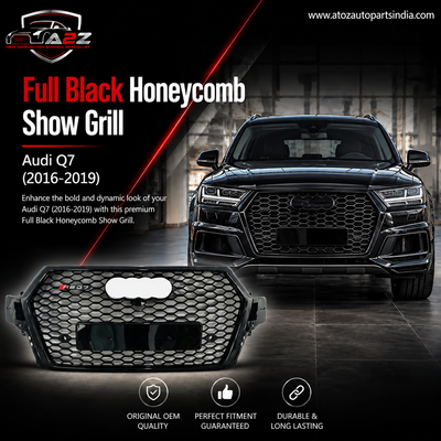RSQ7 Full Black Honeycomb Show Grill Compatible With Audi Q7(2016-2019) Tag No.167