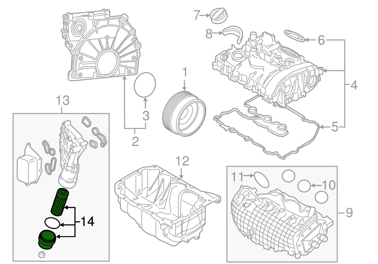 Oil Filter 11428570590 & E833H D321 & OX815 Compatible With BMW i8 (I12) & X1 (F48) & MINI  (F55) | MINI / COOPER & MINI (F56) | MINI / COOPER Tag 83