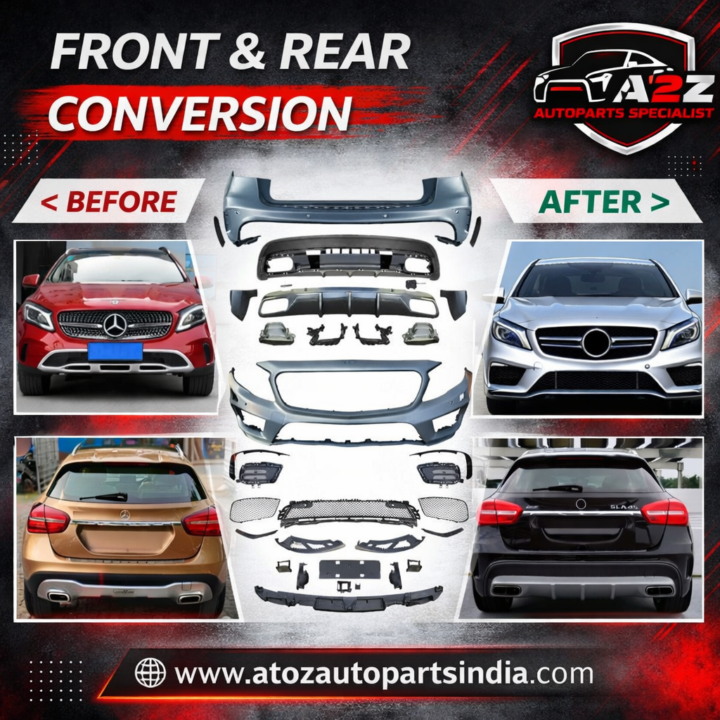 A To Z Compatible With Mercedes Benz Gla W156 X156 (2014-2019) Upgrade Facelift Convert To Gla45 Amg Front Rear Body Kit Bumper Exhaust Tip Diffuser Grill CC-9667 (Shipping Cost Not Included In Price)