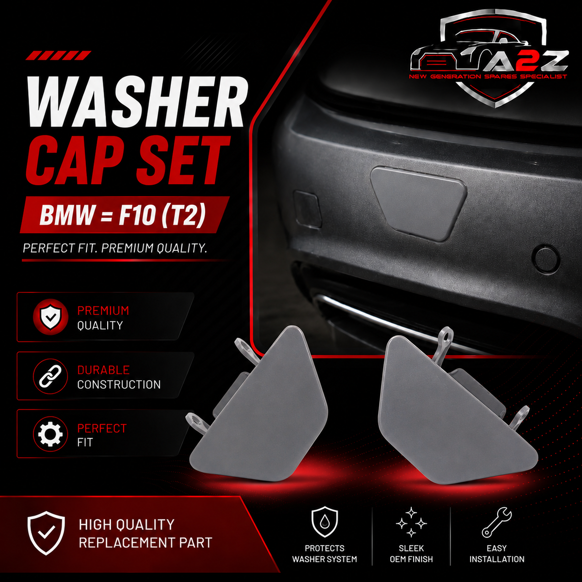 BMW = F10 (T2) Washer Cap Set. Ref No 51117200719 L.H, 51117200720 R.H Tag 405