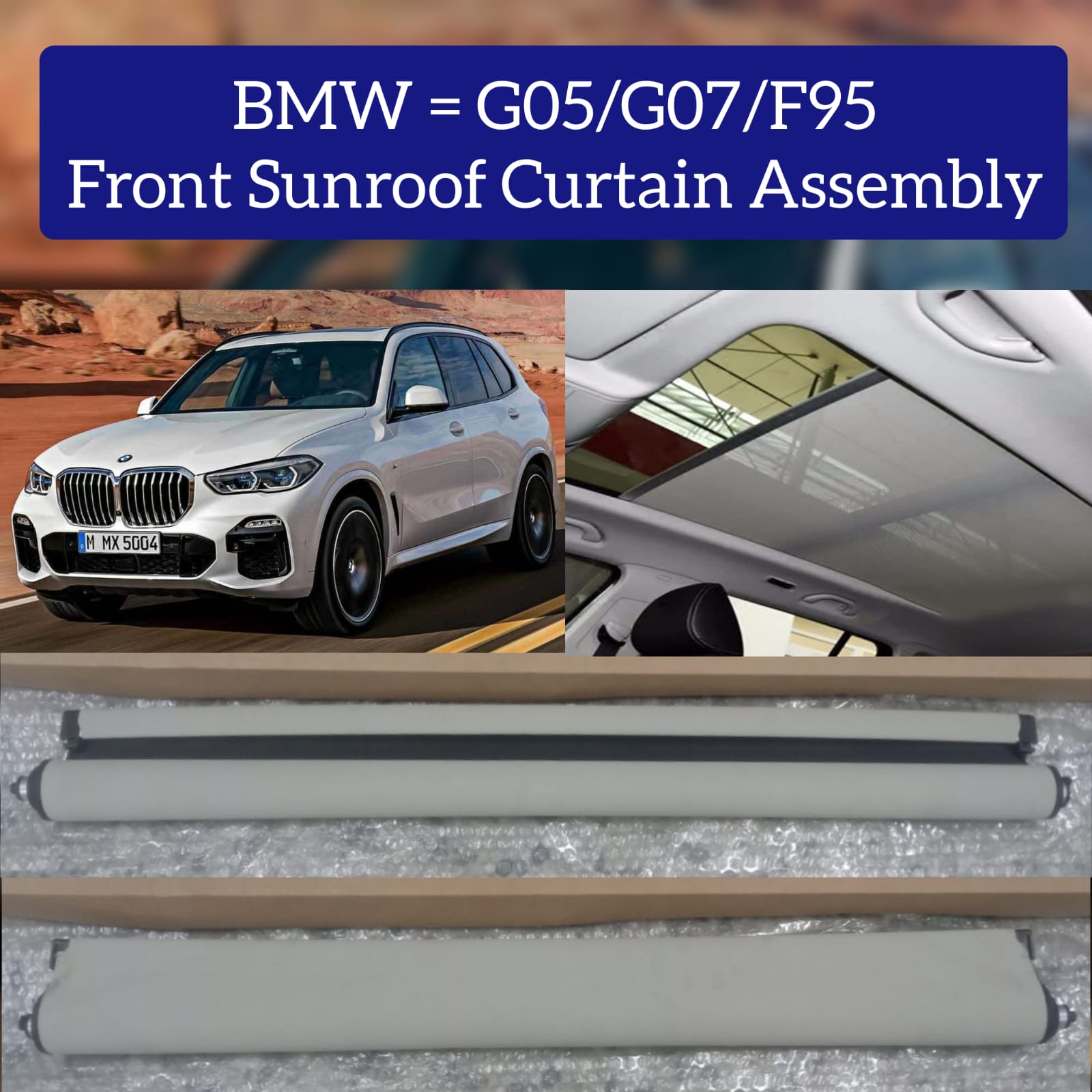 Front Sunroof Curtain Assembly Compatible With BMW G05/G07/F95