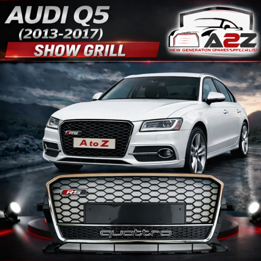 Show Grill  Compatible With Audi Q5 (2013-2017) RSQ5 Quattro Silver Chrome Tag No.149