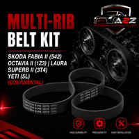Multi Rib Belt Kit 6PK1070K1 Compatible With SKODA FABIA II (542) OCTAVIA II (1Z3) | LAURA SUPERB II (3T4) YETI (5L) (CONTINENTAL)
