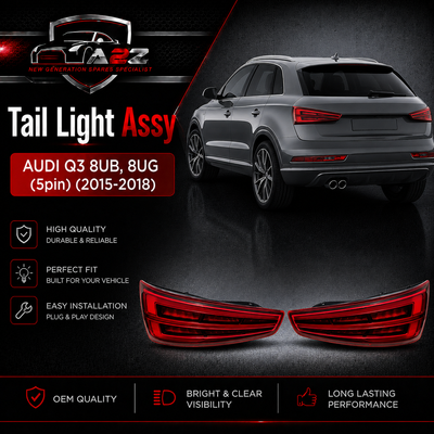 Tail Light Rear Lamp Left 8U0945093N 8U0945093T & Right 8U0945094N 8U0945094T Compatible With AUDI Q3 8UB, 8UG (5pin) (2015-2018) Tag No.151