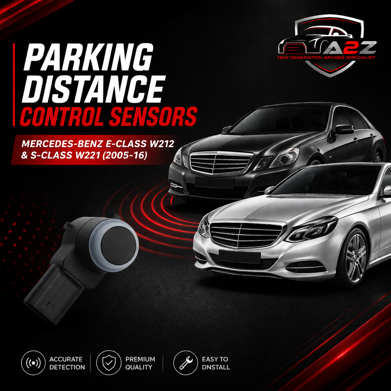 Parking Distance Control Sensors A2125420118 2125420118 Compatible With  MERCEDES-BENZ E-CLASS W212 & S-CLASS W221 Tag-PS-01