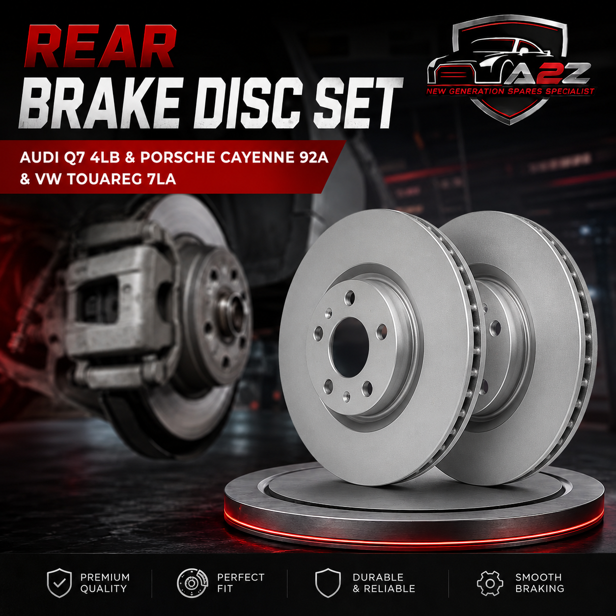 Rear Brake Disc Set 7L8615601C 7L8615601G Compatible With AUDI Q7 4LB & PORSCHE CAYENNE 92A & VW TOUAREG 7LA
