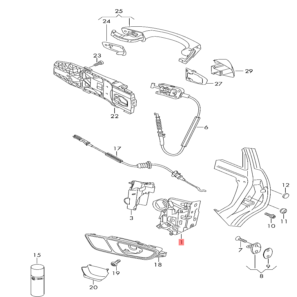 Rear Left Door Lock Actuator 5K4839015R Compatible With SKODA OCTAVIA III (5E3, NL3, NR3) & SUPERB II (3T4) & YETI (5L) & VW POLO V (6R1, 6C1) (2009-18)