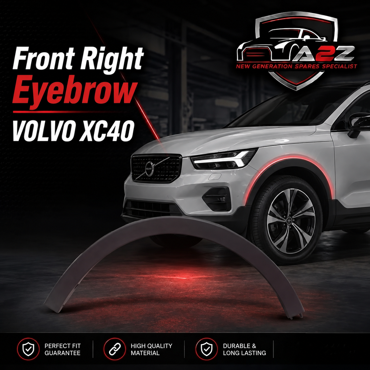 Front Right Eyebrow 31448328 &  32314918 & 32314917 Compatible With VOLVO XC40 (536) Tag No.105