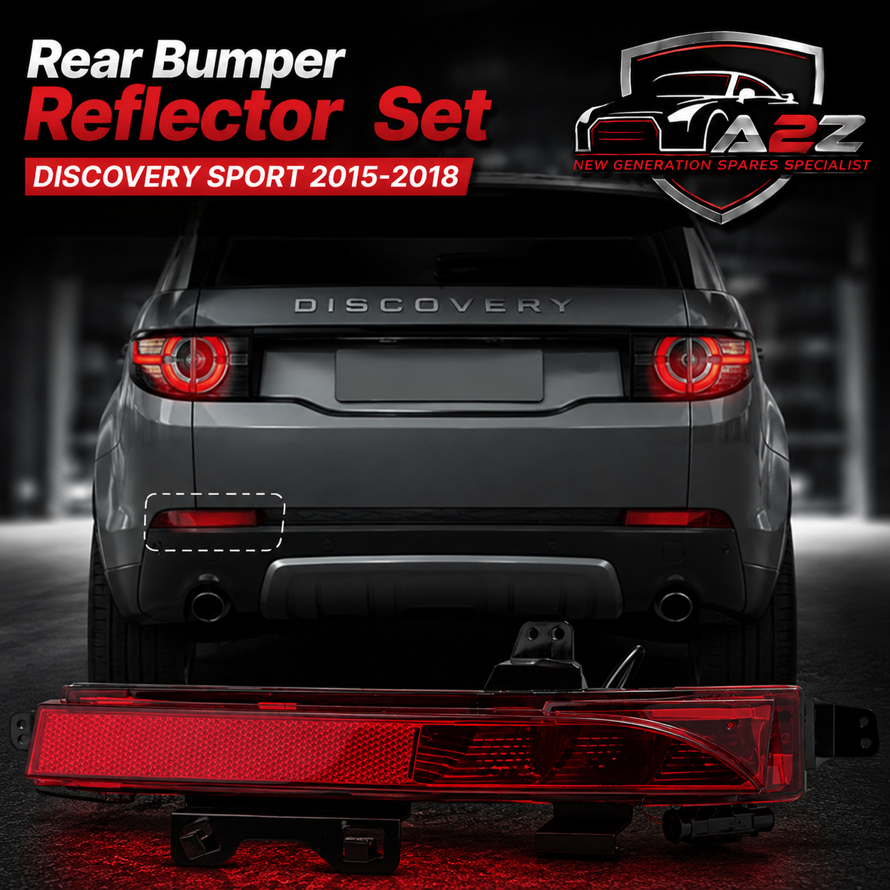 Rear Bumper Reflector Compatible With DISCOVERY SPORT 2015-2018  Rear Bumper Reflector Left LR060911  & Right LR060910 Tag-RB-04