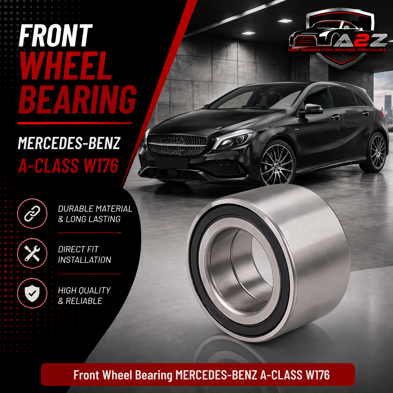 Front Wheel Bearing 2469810006 A2469810006 Compatible With MERCEDES-BENZ A-CLASS W176 & B-CLASS Sports Tourer W246, W242 & CLA Coupe C117 & GLA-CLASS X156