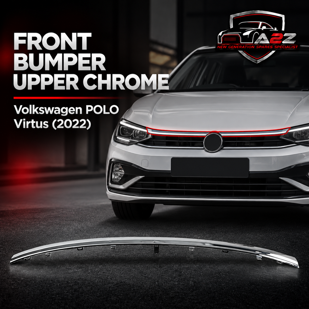 Front bumper Upper Chrome 5JN853768 Compatible With Volkswagen POLO Virtus (2022)