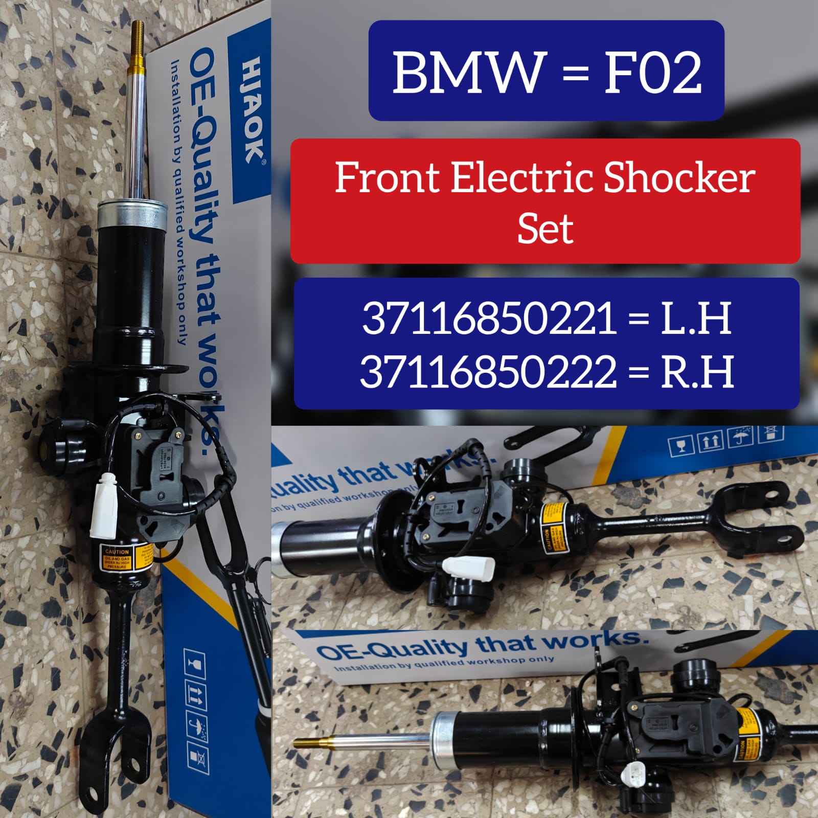 Front Electric Shocker Set Left 37116850221 & Right 37116850222 Compatible With BMW F02