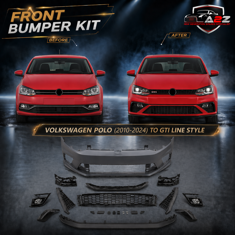 Front Bumper Kit Compatible With Volkswagen Polo 2010-2024 Upgrade To Gti Line Style (Shipping Cost Not Included In Price)