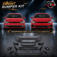 Front Bumper Kit Compatible With Volkswagen Polo 2010-2024 Upgrade To Gti Line Style (Shipping Cost Not Included In Price)