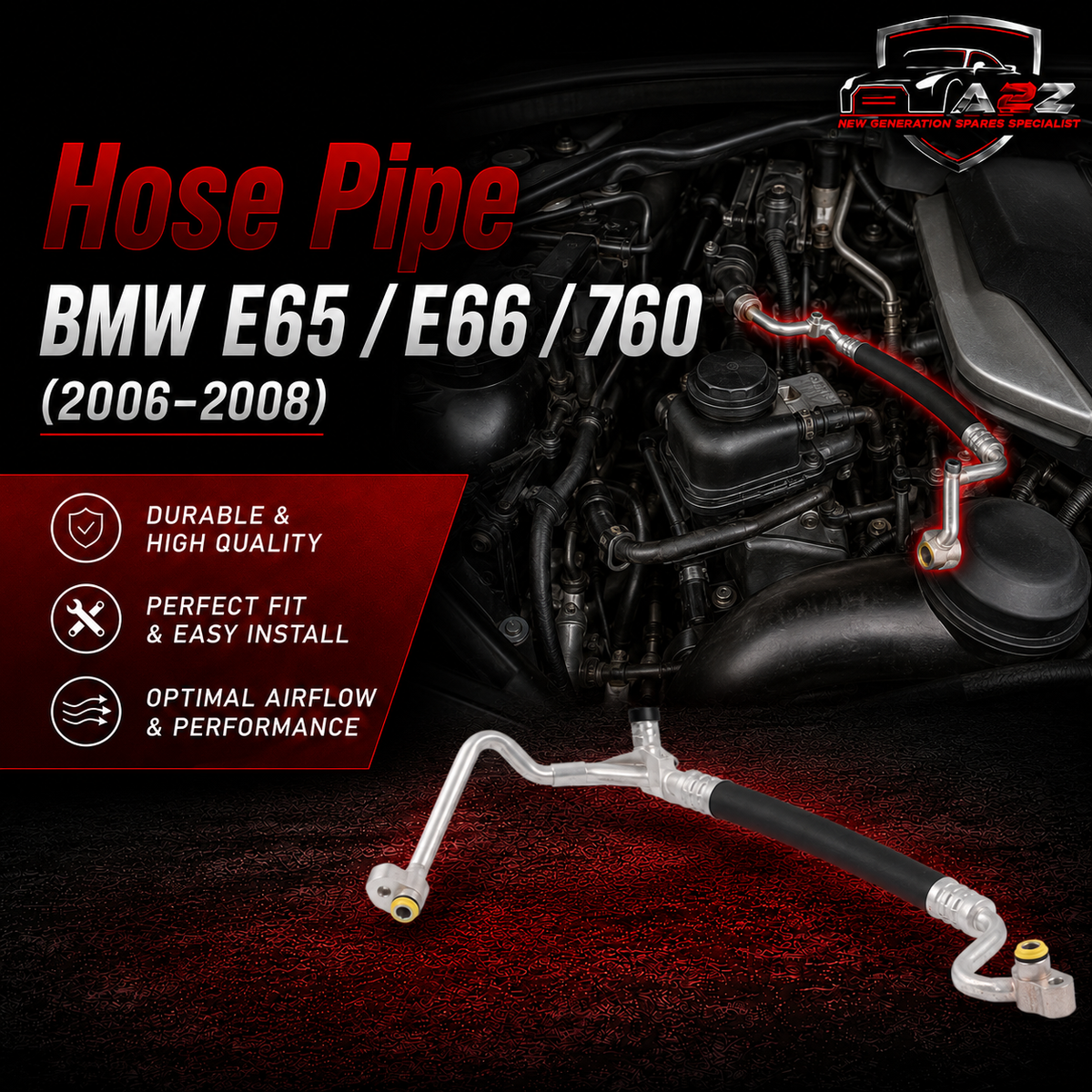 Hose Pipe 64539140738 Compatible With BMW 7 Series E65 / E66 / 760