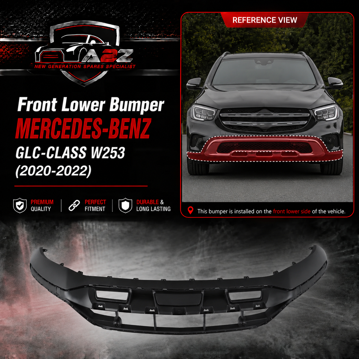 Front Lower Bumper 2538851304 Compatible With Mercedes-Benz GLC-CLASS W253 (2020-2022) Tag No.315