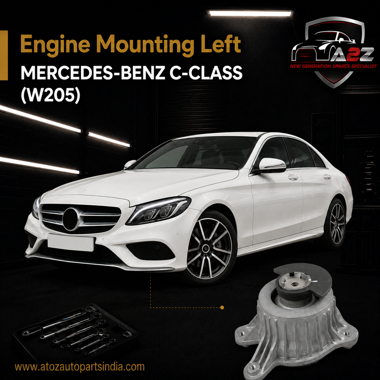 Engine Mounting Left A2052406617 Right A2052406717 Compatible With MERCEDES-BENZ C-CLASS (W205)