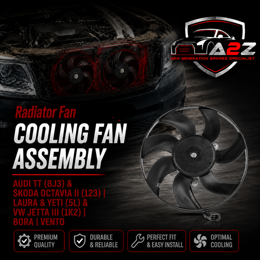 Radiator Fan Assembly 1K0959455ET Compatible With AUDI TT (8J3) & SKODA OCTAVIA II (1Z3) | LAURA & YETI (5L) & VW JETTA III (1K2) | BORA | VENTO