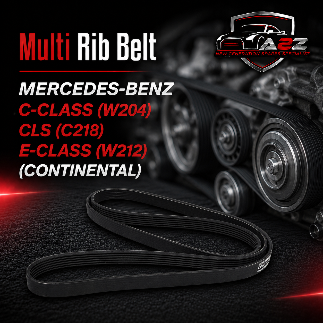 Multi Rib Belt 6PK2155 A0019933496 0119971992 0119975292 0129975292 Compatible With MERCEDES-BENZ C-CLASS (W204) CLS (C218) E-CLASS (W212) (CONTINENTAL)